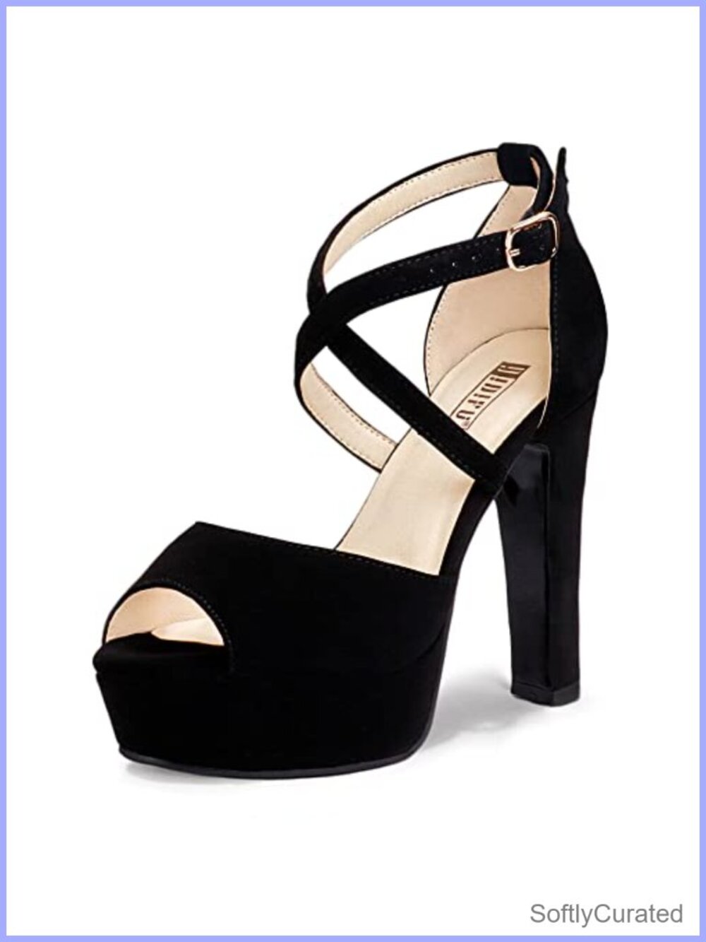 Chunky Platform Heeled Sandals Peep Toe Ankle Strap Dressy Party Shoes